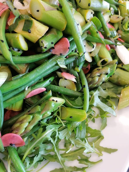 Asparagus, French Bean & Pickled Radish Salad
