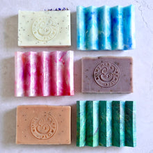 Load image into Gallery viewer, Eco-friendly soap holders in hot pink, sky blue, and sea green – recycled plastic design