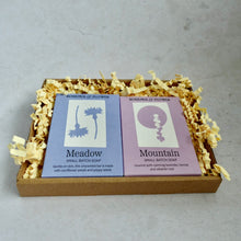 Load image into Gallery viewer, Gift Soap Subscription - Handmade Soap Gift with Meadow and Mountain bars in eco-friendly packaging. Includes natural ingredients and free delivery.