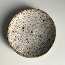 Load image into Gallery viewer, Eco-friendly handmade ceramic soap dish in speckled finish