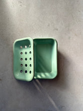 Load image into Gallery viewer, Mint green vintage enamel soap dish with plastic-free design