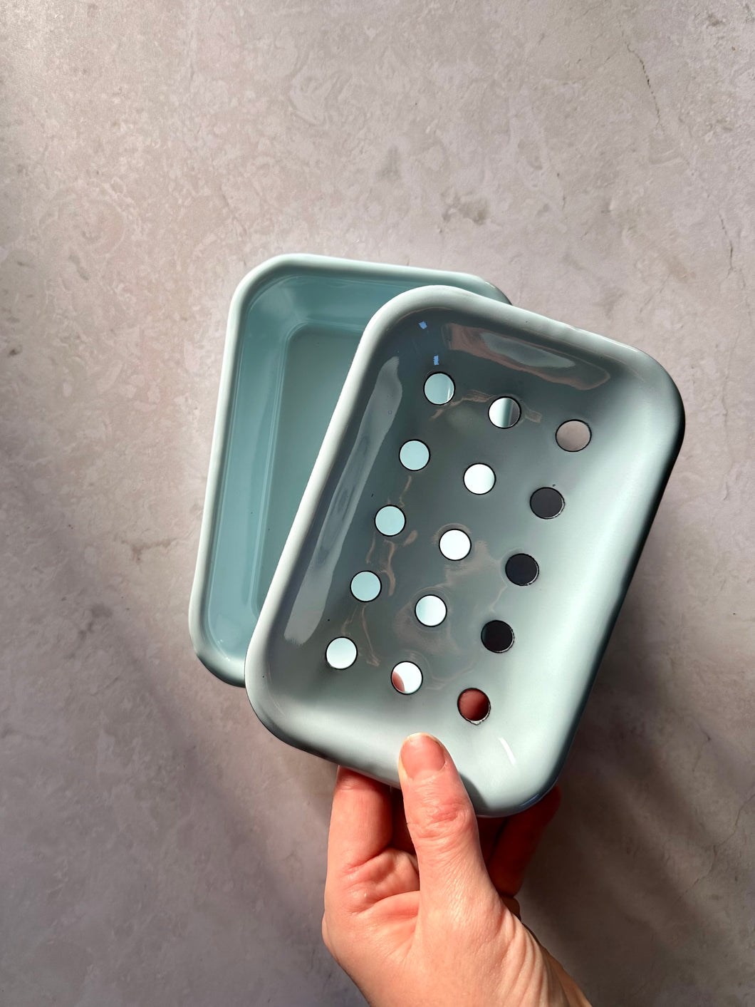 Enamel Two Part Soap Dish