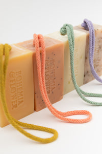 Garden Soap on a Rope – Gentle Floral & Poppy Seed Exfoliating Shower Bar