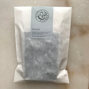 Forest bar soap small batch vegan hand soap by Bohemia & Flower with activated charcoal pine, cedarwood, juniper and rosemary essential oils